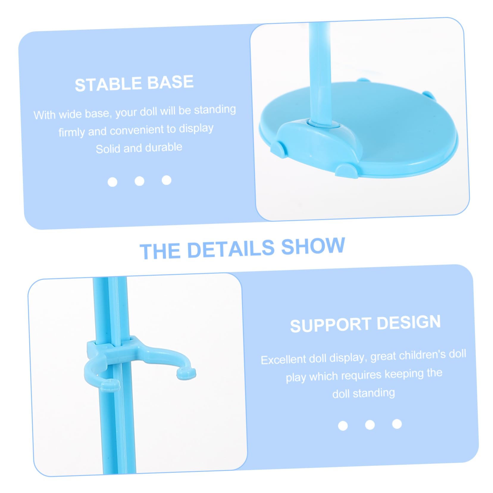 BESTonZON Elegant Doll Display Racks 20pcs Stands for Dolls Toy Stands PVC Brackets Mix