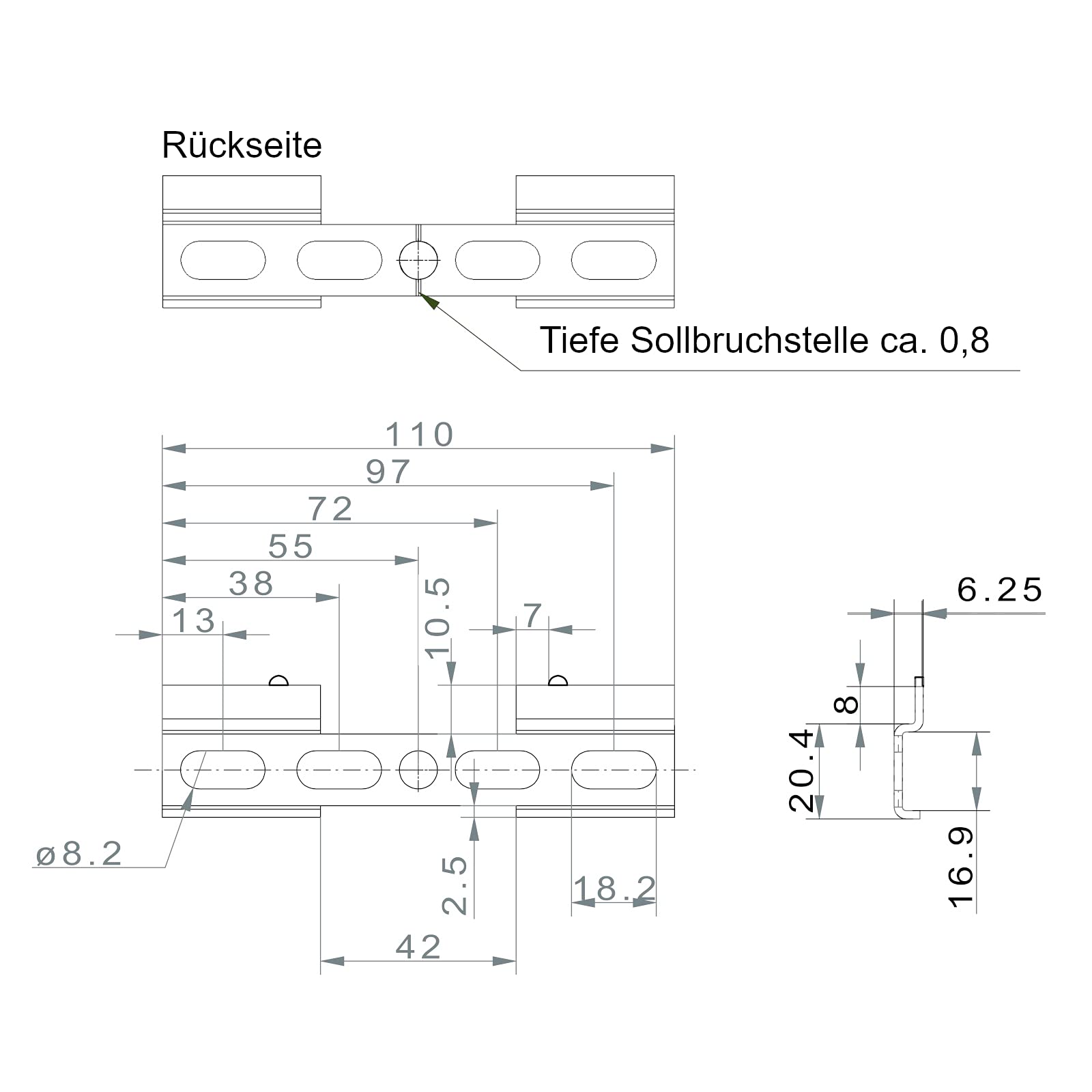 4 Sets verdeckte Schrankaufhänger TH6401 Tragkraft 130 kg mit teilbaren Schrankschienen verstellbarer Wandhalter für Oberschrank Stahl verzinkt von SOTECH