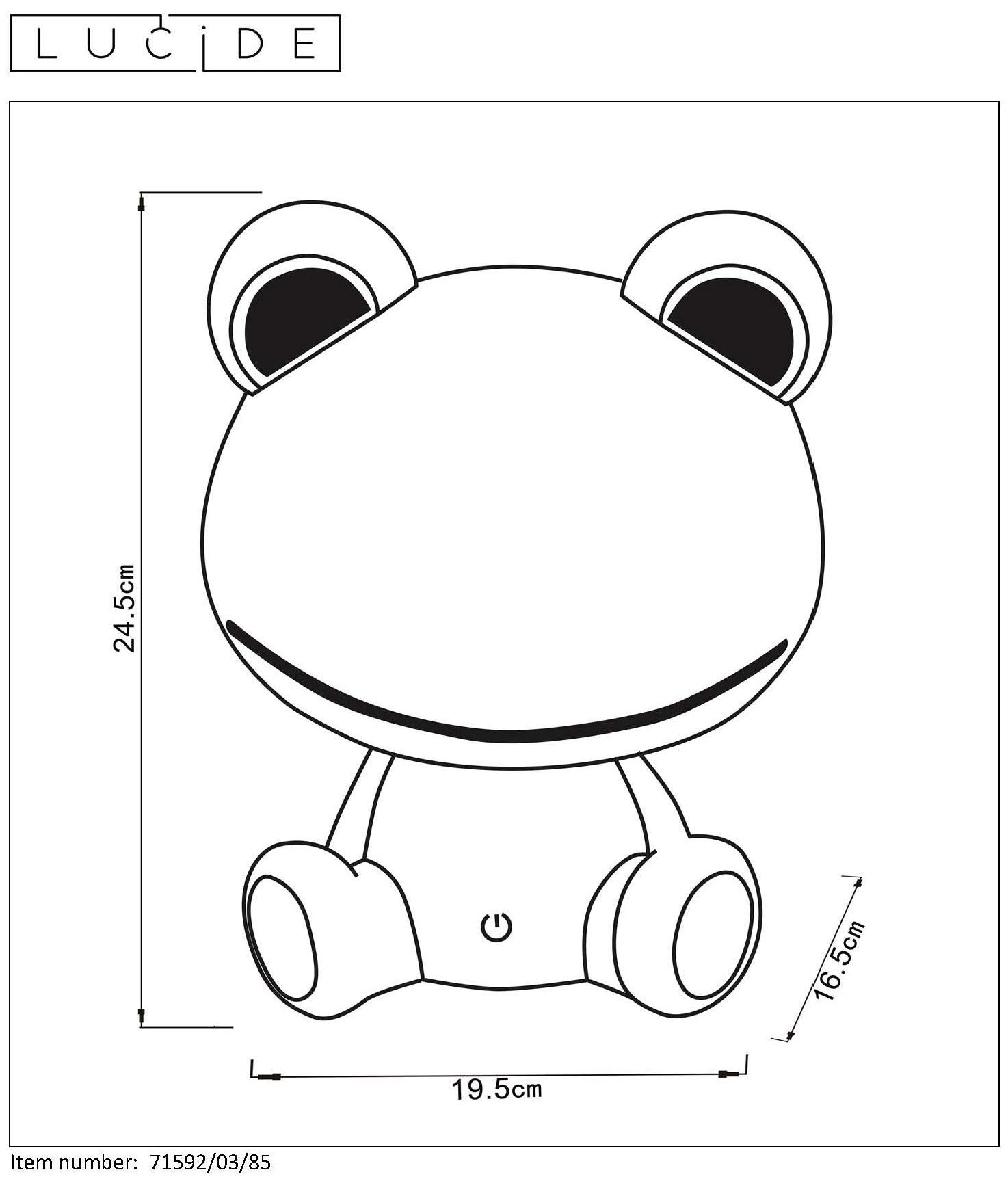 LUCIDE DODO FROG - Lámpara de noche Infantil - LED 3 StepDim - 3x3W 4000K - Verde