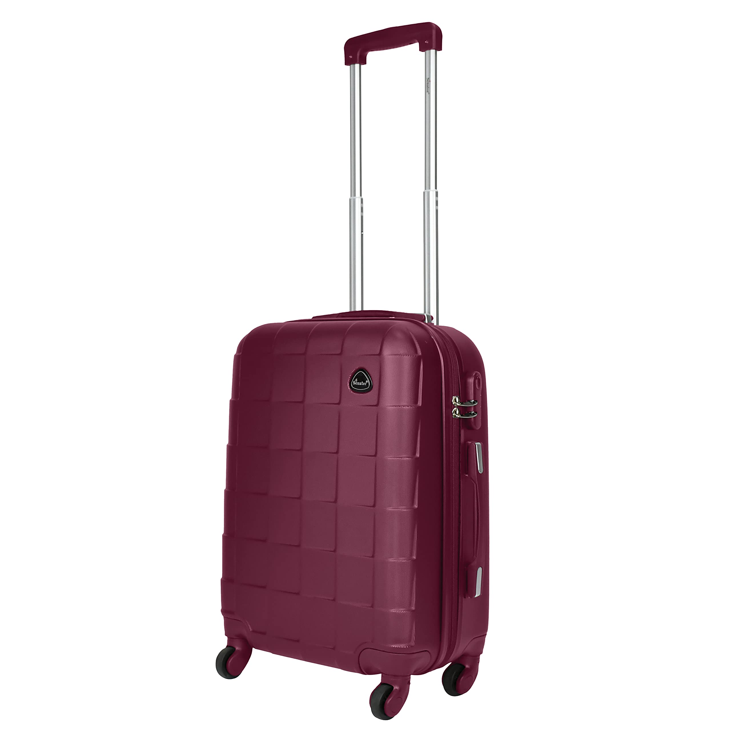SenatorHardside Carryon Luggage 20 Inches Small Suitcase on Wheels for Unisex A207 | Ultra Lightweight cabin size luggage Carry on with Spinner Wheels 4 (Carry-On 20-Inch, Burgundy)