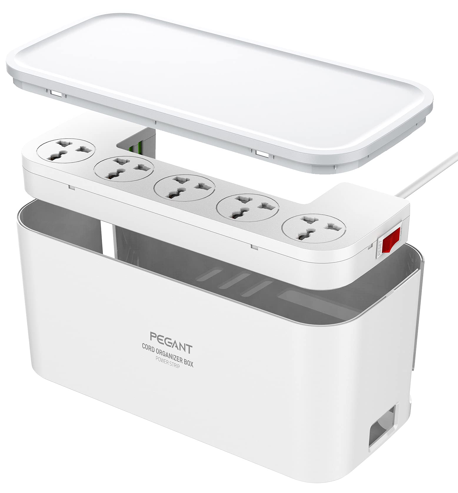 Buy PEGANT 2in1 Power Extension Cord and Cable Management Box, 5