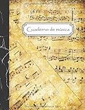 cuaderno de música: cuaderno de pentagramas para escribir notación musical - 12 pentagramas por página - tamaño a4, 108 páginas