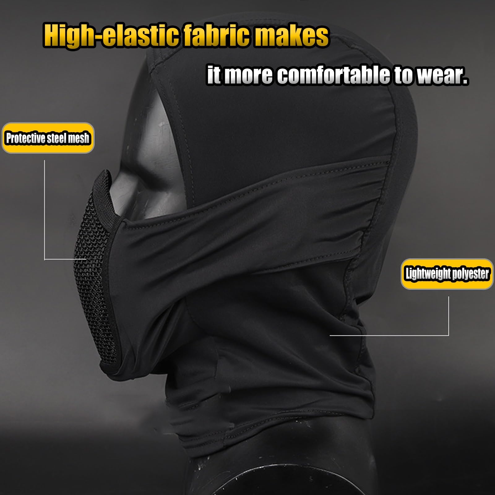 Cagoule en Maille, Accessoires D'airsoft, Masque Tactique Étanche, Protection Intégrale du Visage pour la Chasse Le Cyclisme et Les Activités de Plein Air
