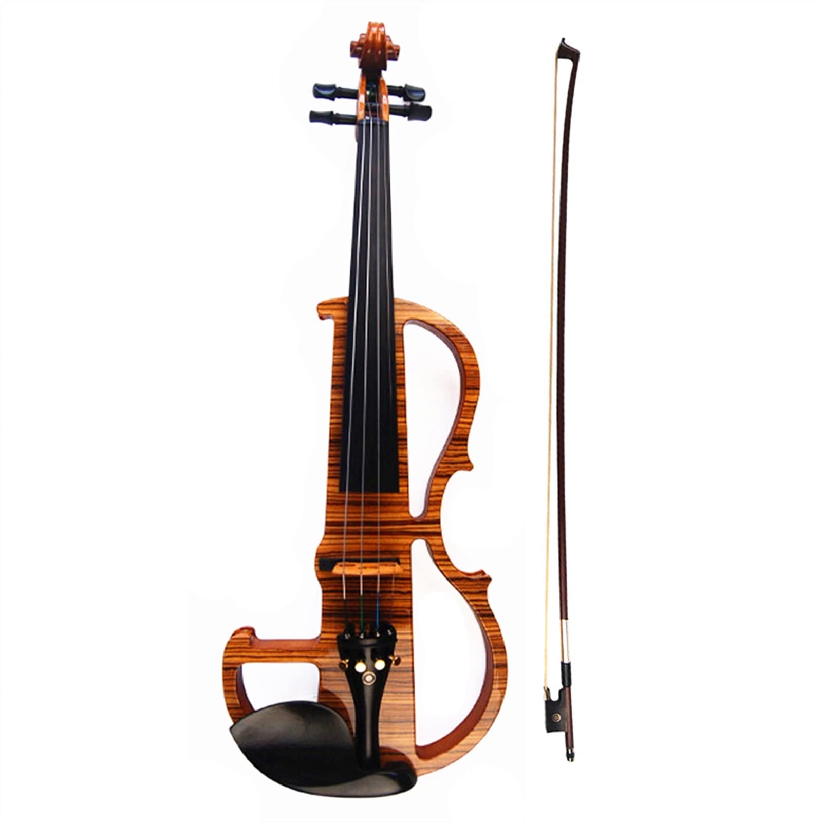 Violino Elettrico 4/4 Violino Artistico Fatto A Mano con Kit di Corde per Arco con Custodia in Ebano Violini per Studenti