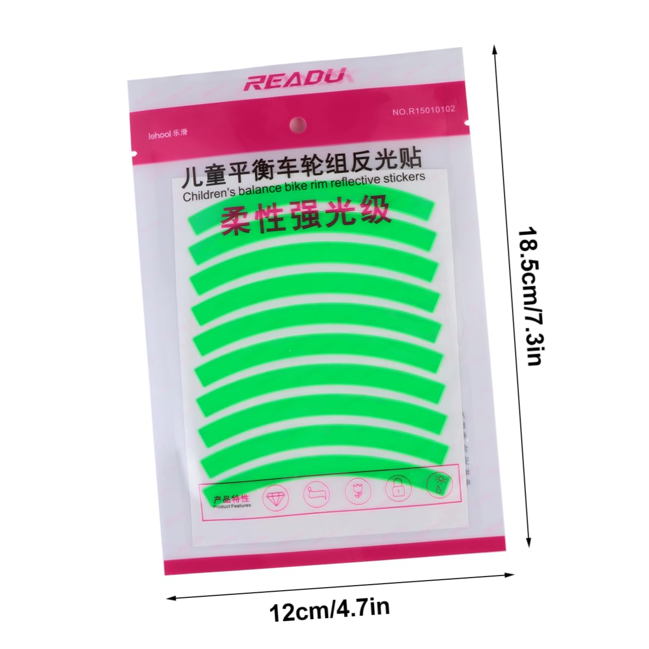 ibasenice Bike Safety Light 5 Pack Reflective Stickers Reflective Tape for Bicycle Girls Bike Accessories Fashion Patterns