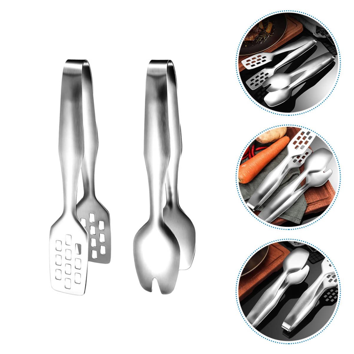 4 pezzi Picnic Home Barbecue Cottura del pane Dolci Lanciare Gadget nuziali Sfregamenti Bistecca di manzo Pizza Blocco Heat- Fish Verdura Metallo Biscotto Bistecca Morsetti Scald Locking Salads ( Co
