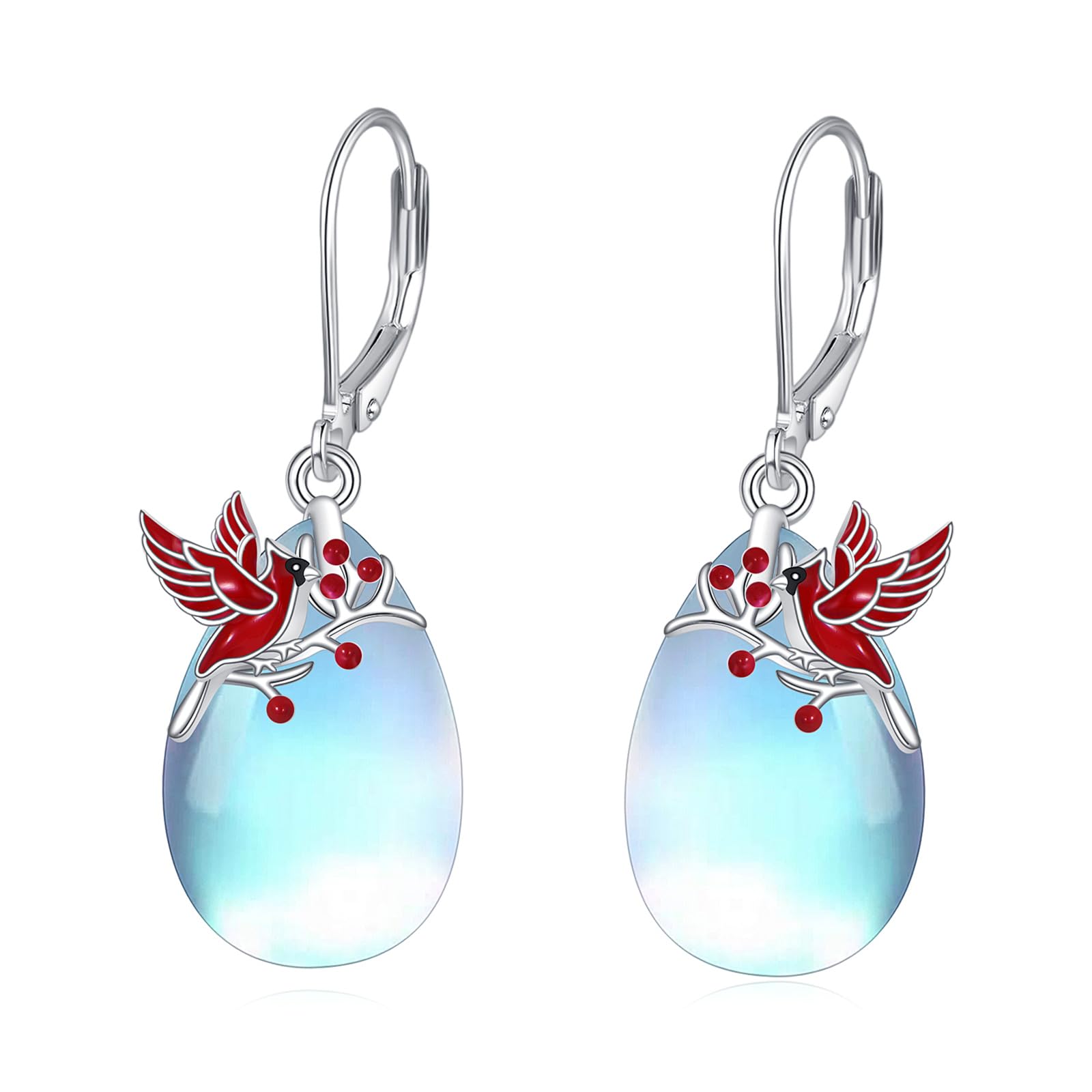 TIGER RIDER Bee/Butterfly/Scorpion/Cactus/Leaf/Beetle 925 Sterling Silver French Clasp Leverback Earrings Amber/Crystal/Citrine/Moonstone/Obsidian/Jade/Rose quartz Pendant Jewelry Gift for Women