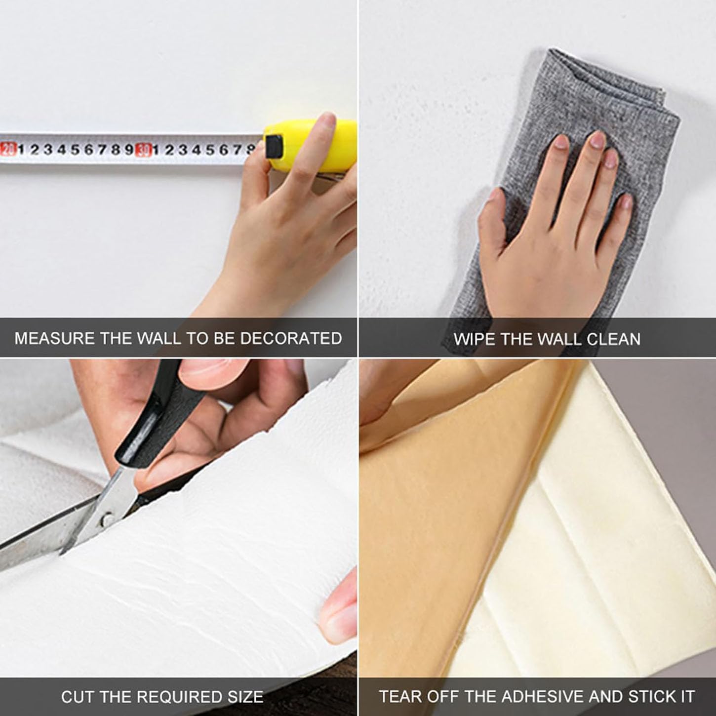 HAILM 10Pcs Foam Wall Panels, Peel and Stick 3D Wallpaper Wall Stickers, Waterproof Ceiling Tiles Self Adhesive, 0.3cm Thick for Home DIY Decoration - 35X35cm,Gray