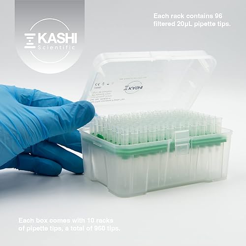Miniatura 3 de Puntas de pipeta de laboratorio de filtrado universal de 20 uL, sin dnasarnasa estéril, seguro para pirógenos 20ul, filtrado, 960 puntas