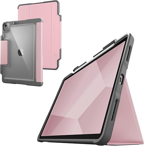 Miniatura 9 de STM Dux Plus - Funda de goma ultra protectora y ligera con parte trasera transparente, soporte para Apple Pencil con tapa de encendidoapagado de