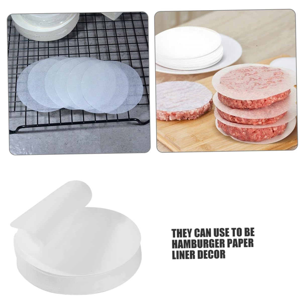 BEBEMOKO 200 Sheets Thickened Baking Paper Multi Function Bread Paper for Daily Use Greaseproof and Non Stick Hamburger for Grilling Air Frying Baking Desserts and Pizzas