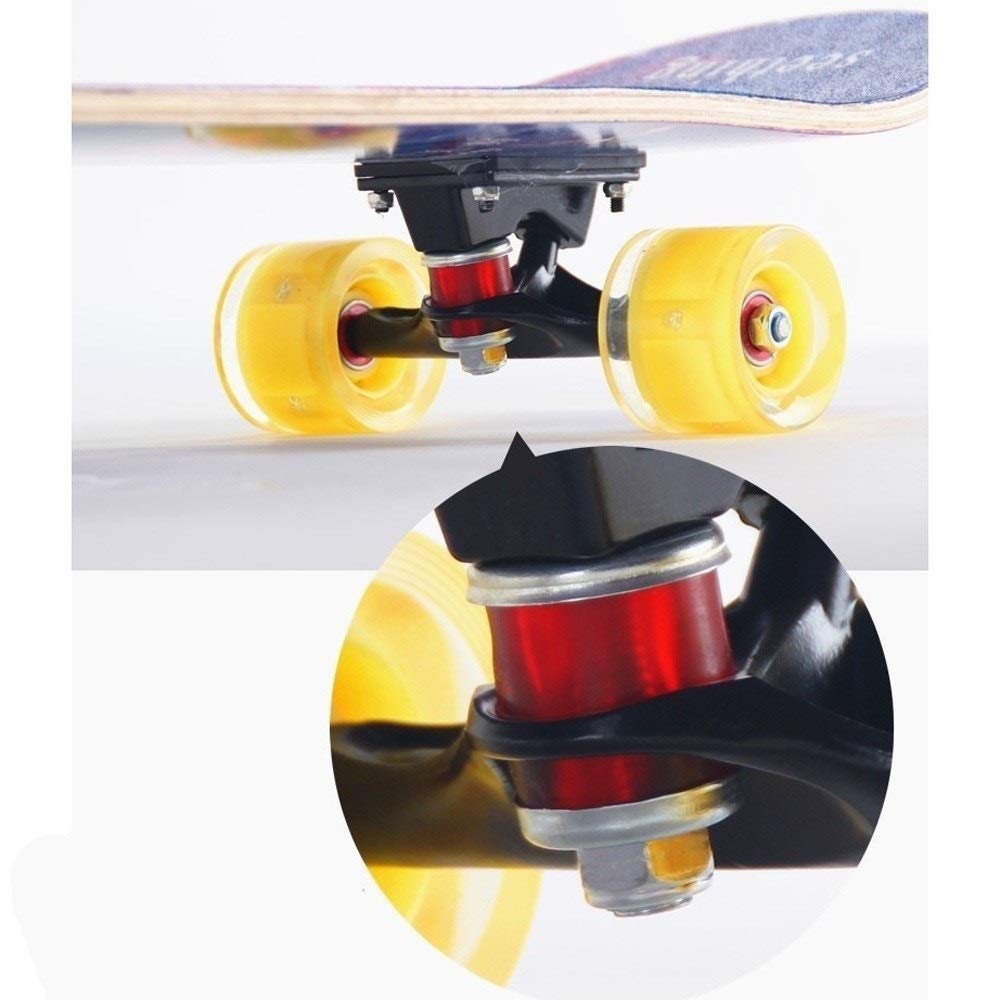 Skateboard Completo para Adultos y Niños, Monopatin con Ruedas LED para Principiantes y Profesionales, Tabla de Skate Completa (Color : Blue Flame)