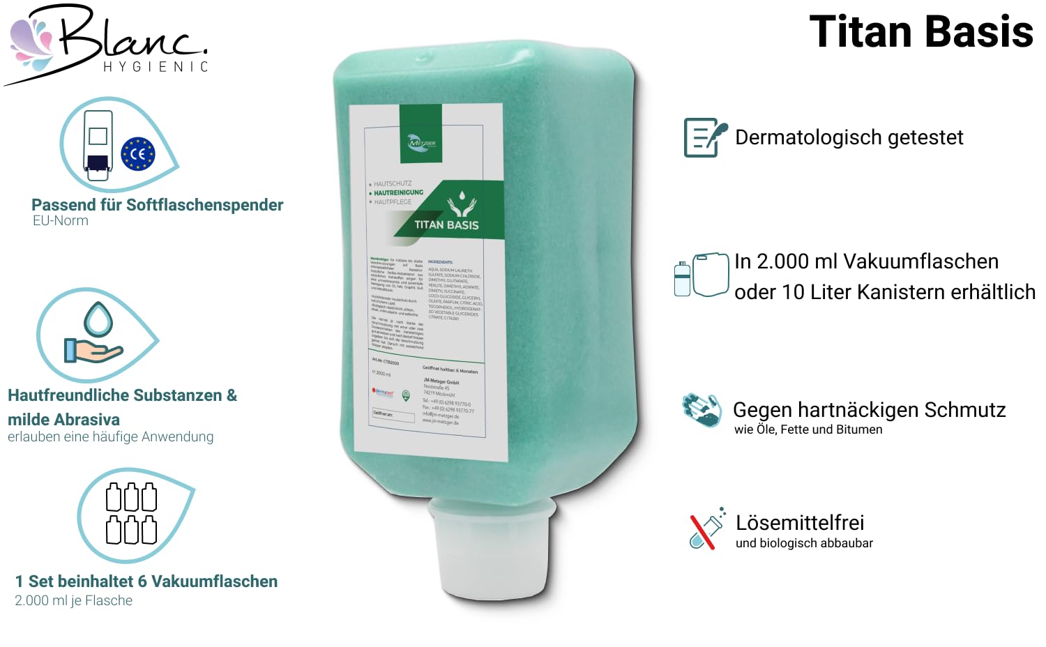 Softflaschenspender Tri 1–2 Liter Weiß-Grau | 3-fach Spendersystem, ideal für Hautschutzpläne, für 1- & 2-Liter-Softflaschen