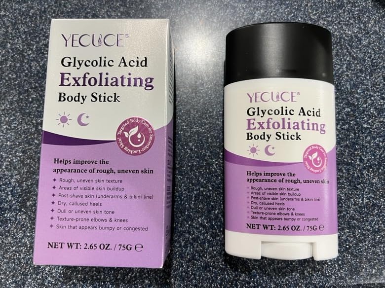 Redshine Glycolic Acid Body Scrub Stick for Rough & Bumpy Skin - 7% AHA + 0.5% BHA Exfoliating Stick with Shea Butter, Gentle Chemical Exfoliator for Arms, Legs, Back, 2.65oz for Men & Women