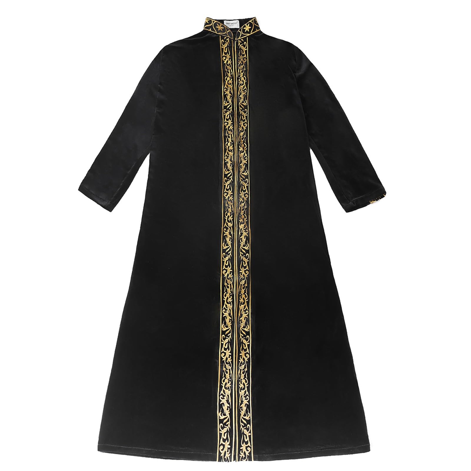 Ramadan Caftano Uomo Oro Velluto Abiti Musulmani Abaya Arabo Thobe Manica Lunga Tunica Musulmano Ricamo Islamico Robe Dubai Vestiti Sauditi Medio Oriente Abbigliamento da preghiera
