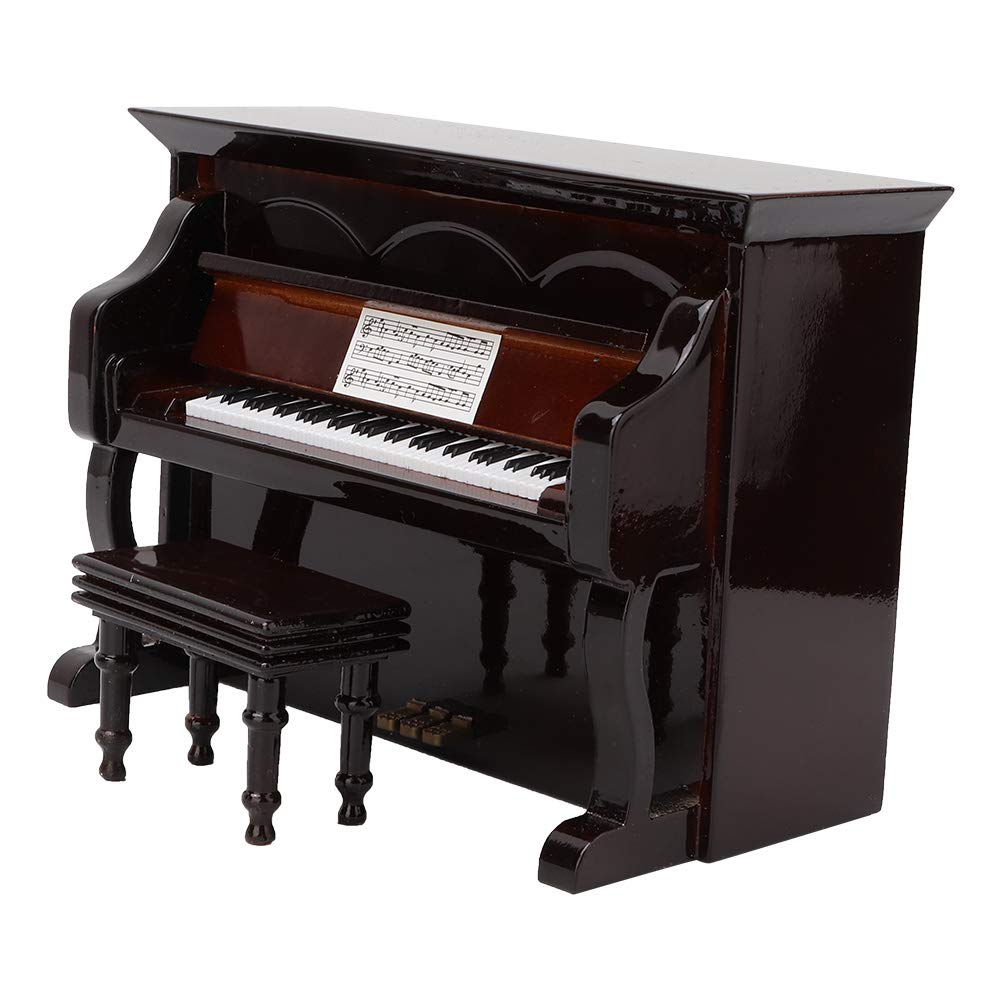 Piano Vertical Marrón Vintage, Acero de, Diseño Elegante y Clásico para Conciertos y Uso Personal, Excelente Producción de Tono