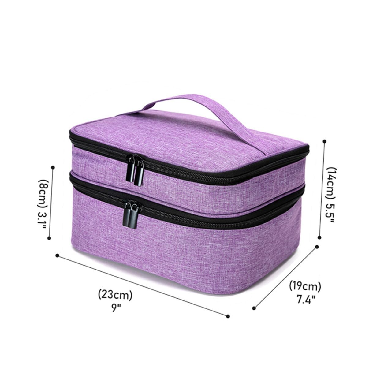 Porta Smalti Organizer in Borsa da Viaggio Custodia per Oli Essenziali e Smalto Organizer per Smalto Cerniera Doppio Cursore