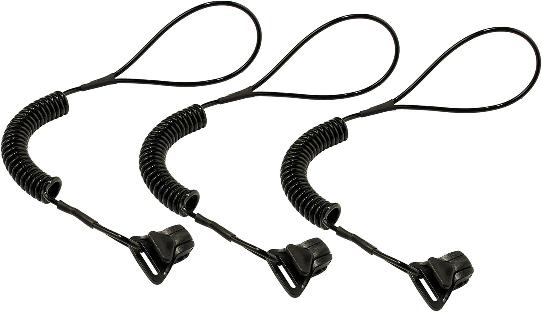 Ergodyne Coiled Lanyard with Clamp End, No Snag Design, Easily Attaches to Hard Hat, Tools, or Small Valuables, Weight Capacity 2lbs, Ergodyne Squids 3158, 3-Pack