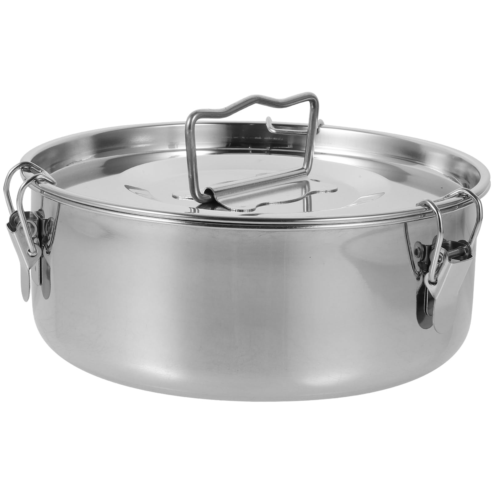 Molde para Flan de Acero Inoxidable Plata con Tapa y Asa