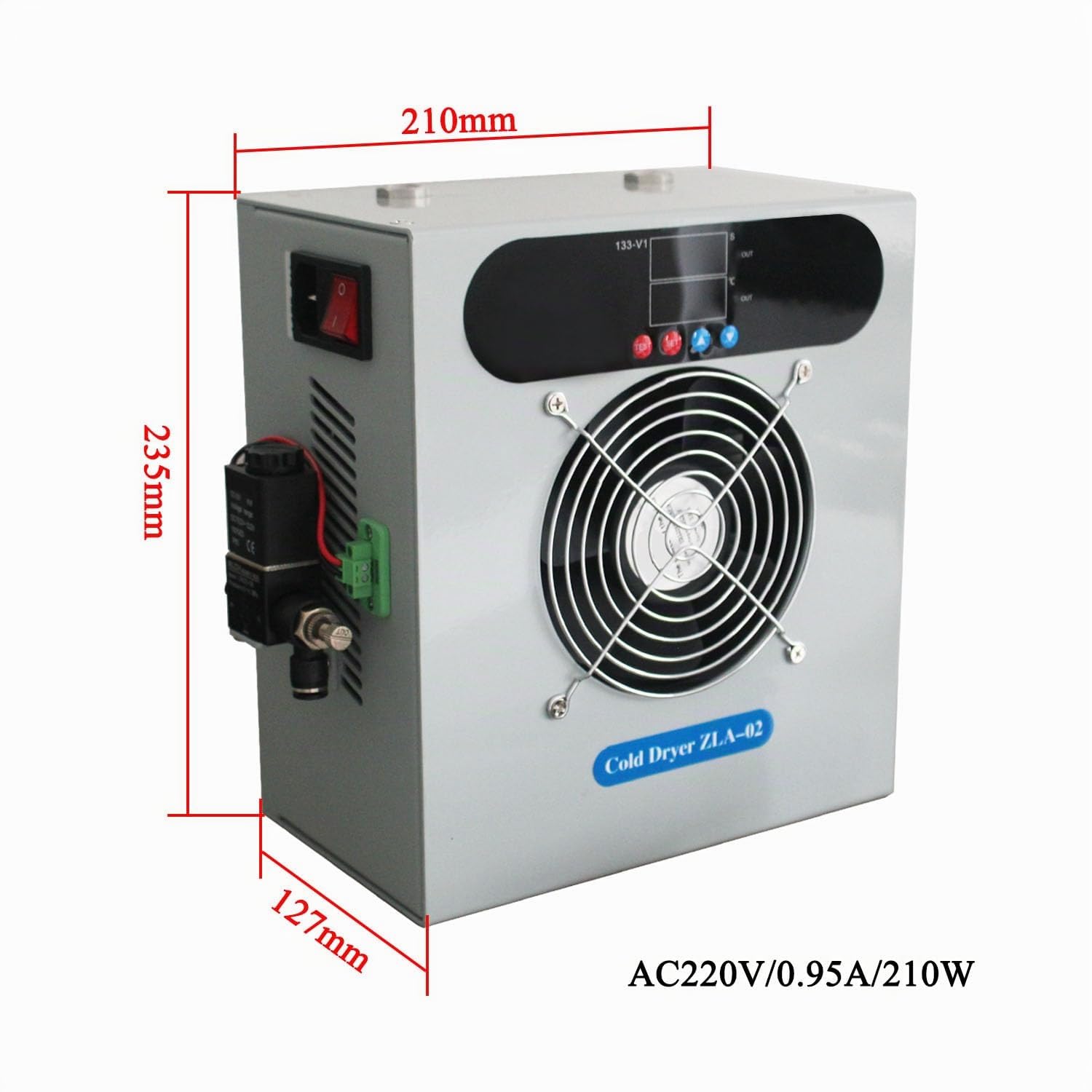 Secador refrigerativo de aire comprimido para compresor industrial filtro separador de humedad y aceite secador de aire frio tratamiento del aire comprimido equipo industrial para laboratorio