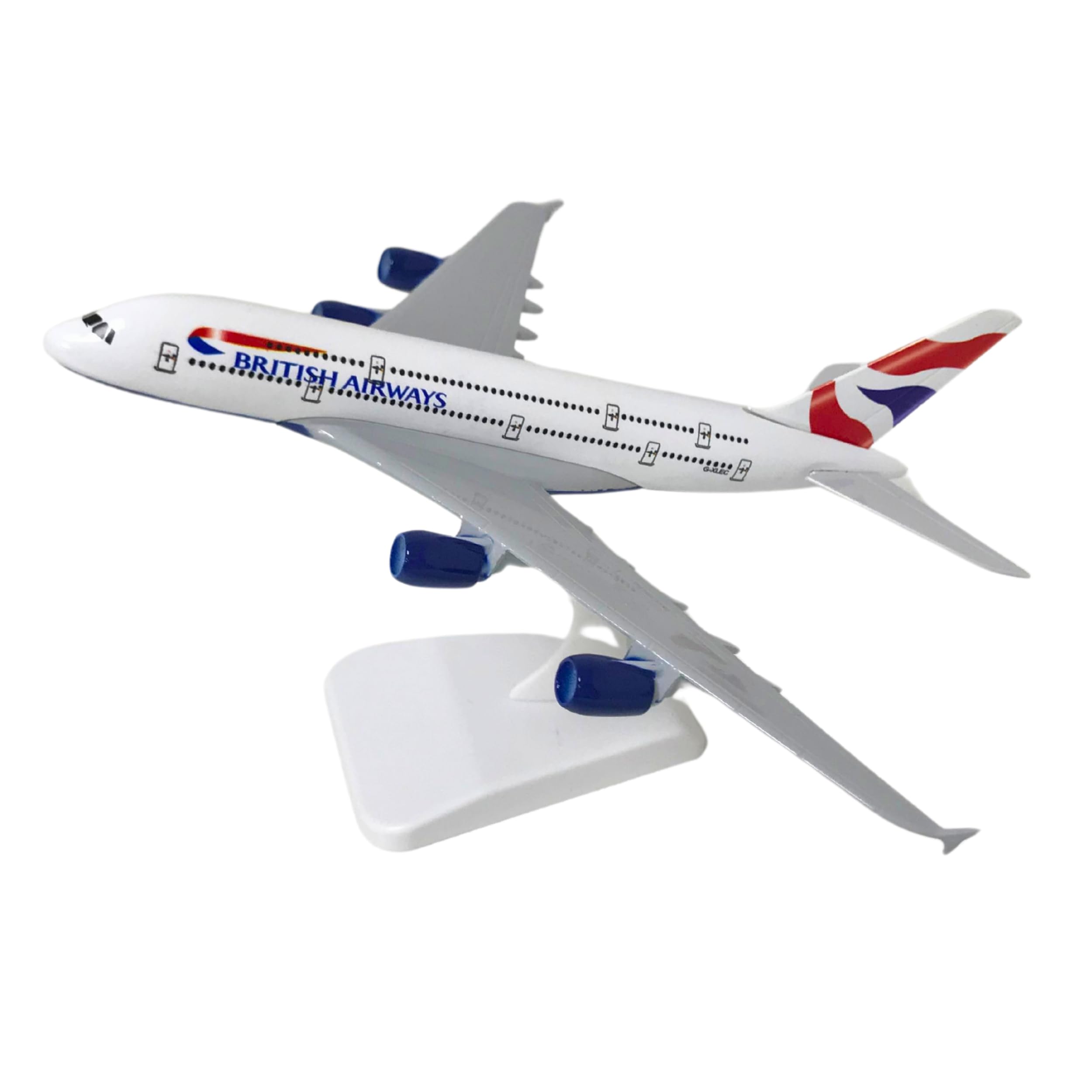 Authentic R & M British Airways Airbus A380 Model Plane 21cm Display Aircraft Replica with Stand Large Four Engine Airliner Model Adult Collectible Aviation Memorative Display Model
