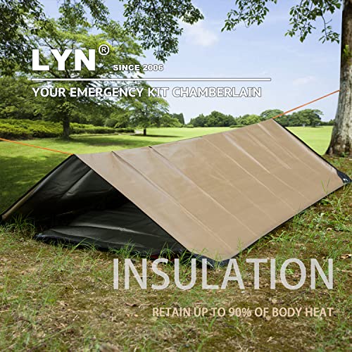 Image of LYN Heavy Duty Emergency Blanket Survival Gear Waterproof Insulated Blanket Emergency Tarp for Camping, Hiking, Bushcraft