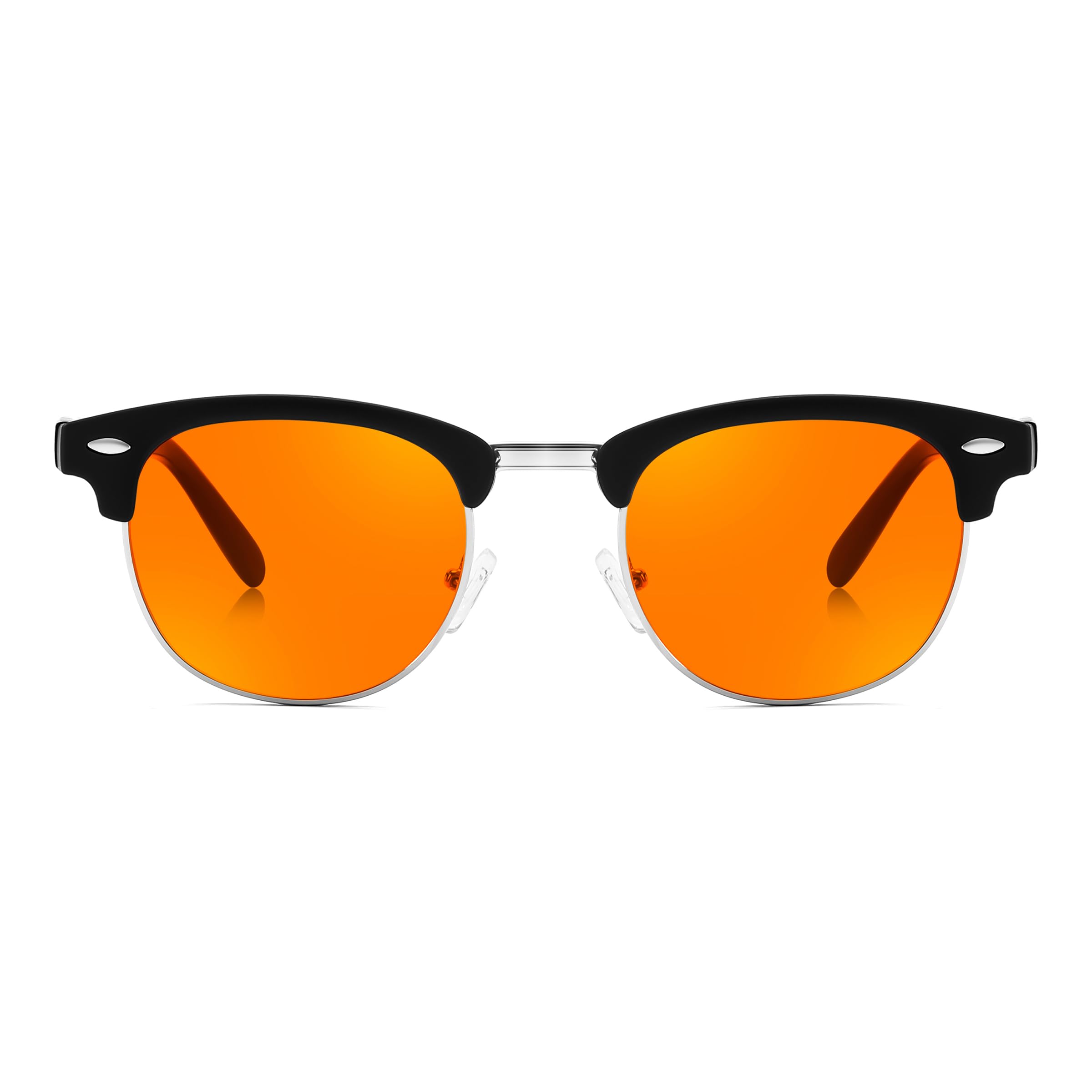 FEISEDY Orange Blue Light Blocking Glasses for Woman Men Amber Lenses Computer Gaming Glasses for Better Sleep