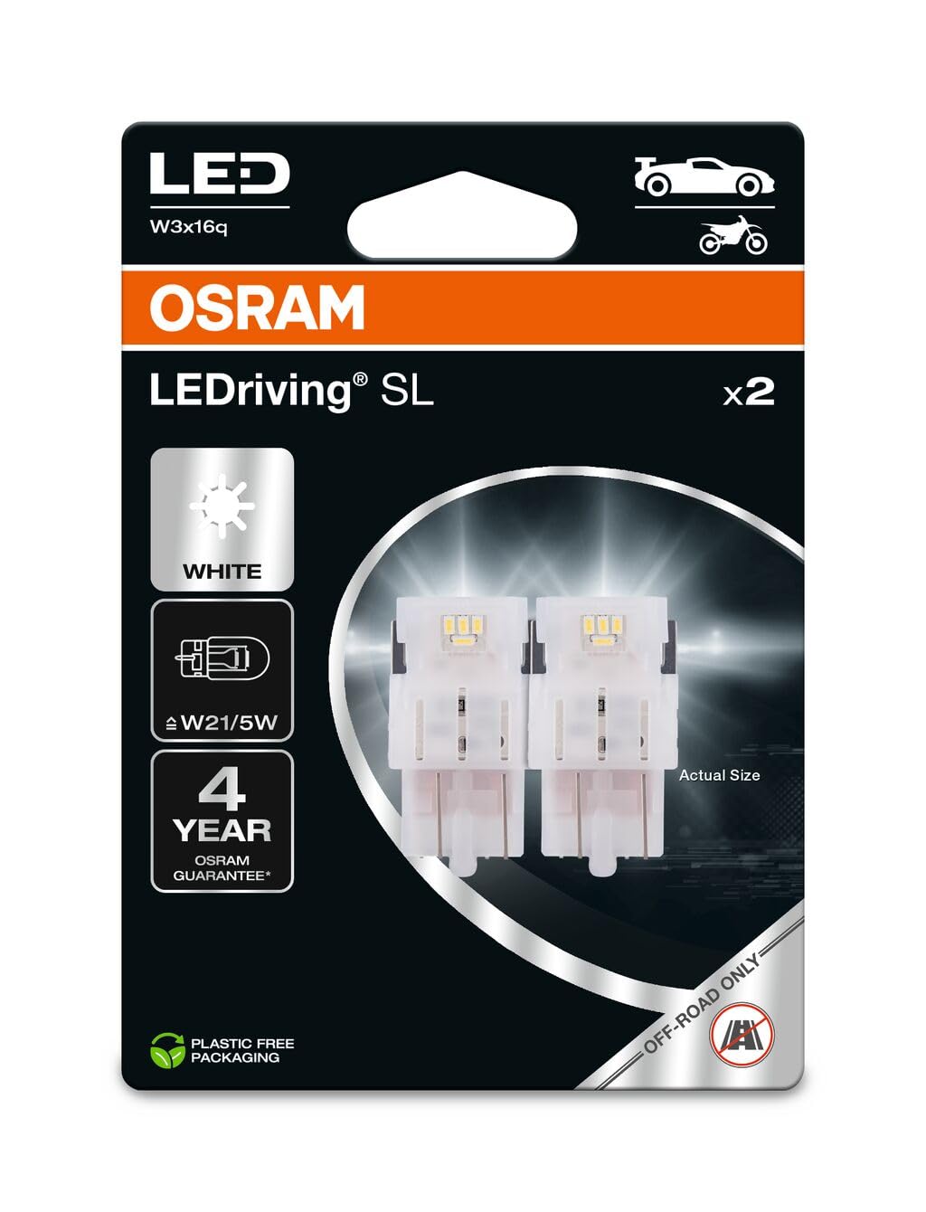 OSRAM LEDriving SL, W21/5W, biały 6000K, podwójny blister (2 lampy), LED Retrofit, tylko do użytku terenowego