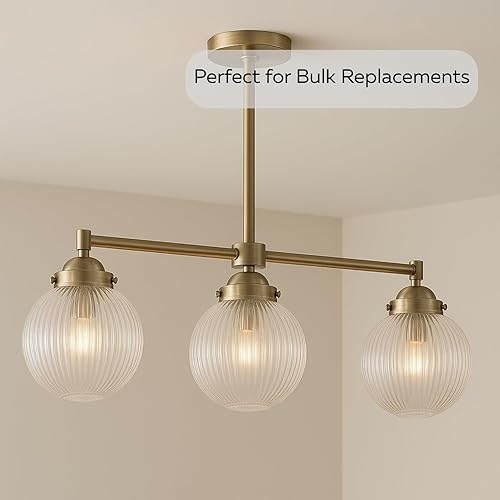 Miniatura 5 de LIGHTACCENTS Cubierta de luz de techo acanalada transparente  Globo de montaje empotrado de 5.9 pulgadas para ventilador o accesorio de repuesto