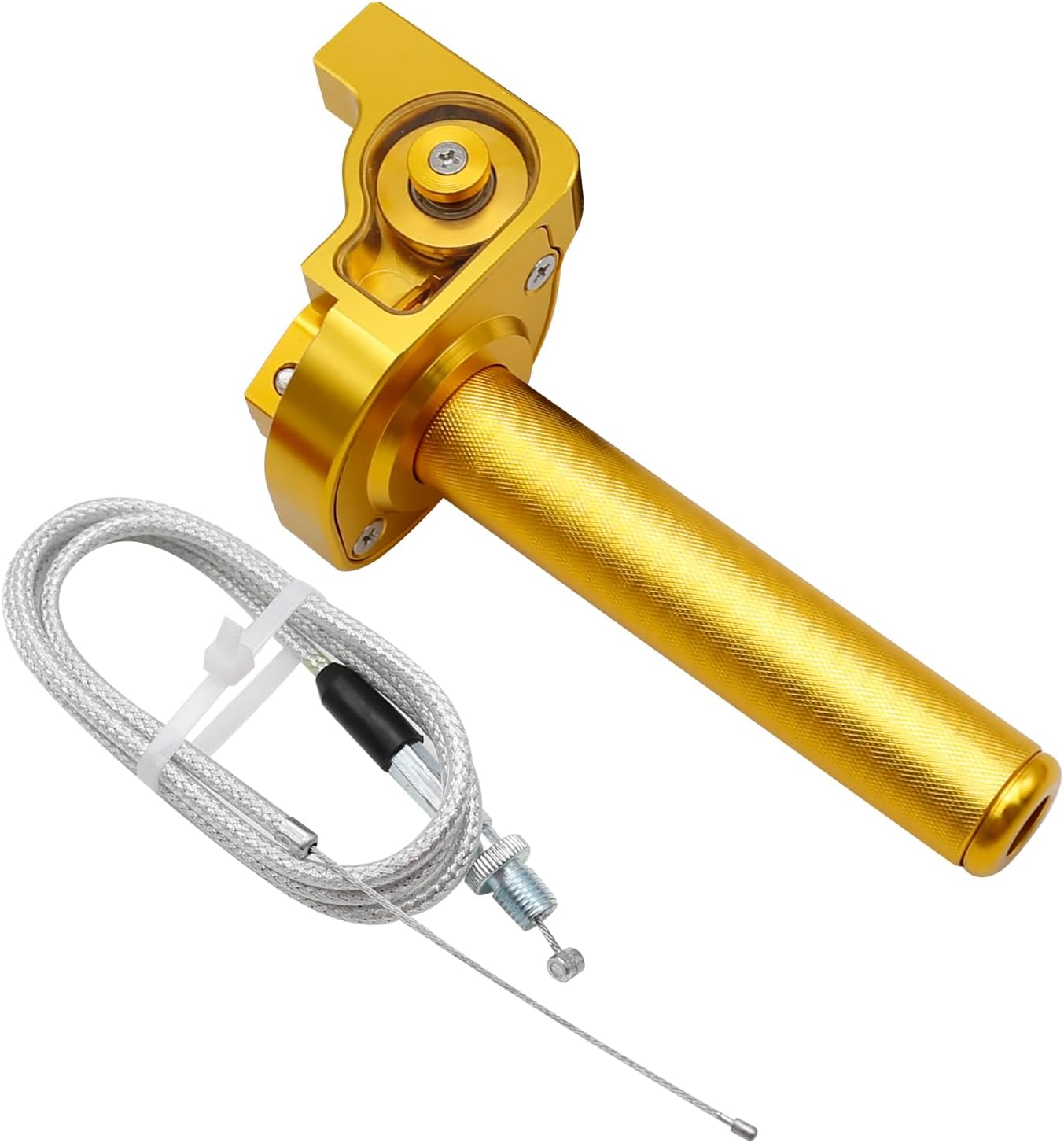 EATAKWARD 7/8'' 22MM Motorcycle Throttle Grip, CNC Aluminum Quick Twist Throttle Assembly with Cable Universal for CRF CR YZ EXC SSR TTR DRZ DR RM CRF50 XR50 50 70 110 125 230 250 Dirt Bike Motor Gold