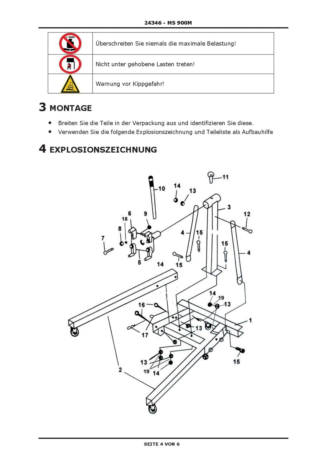 Soporte universal para motor de hasta 900 kg