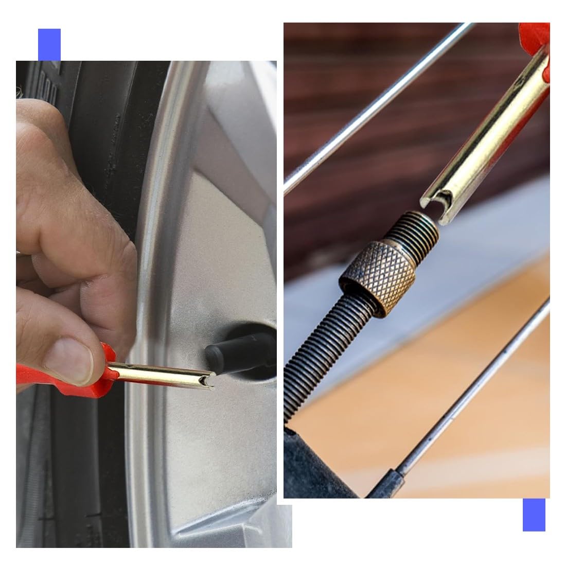 BDEPSTR Valve Core Remover Repair Tool,12 Pezzi Attrezzi, Estrattore per Valvole, Utensile per la Rimozione Delle Valvole, Utensile per la Riparazione di Biciclette, Auto, Moto e Camion - 3