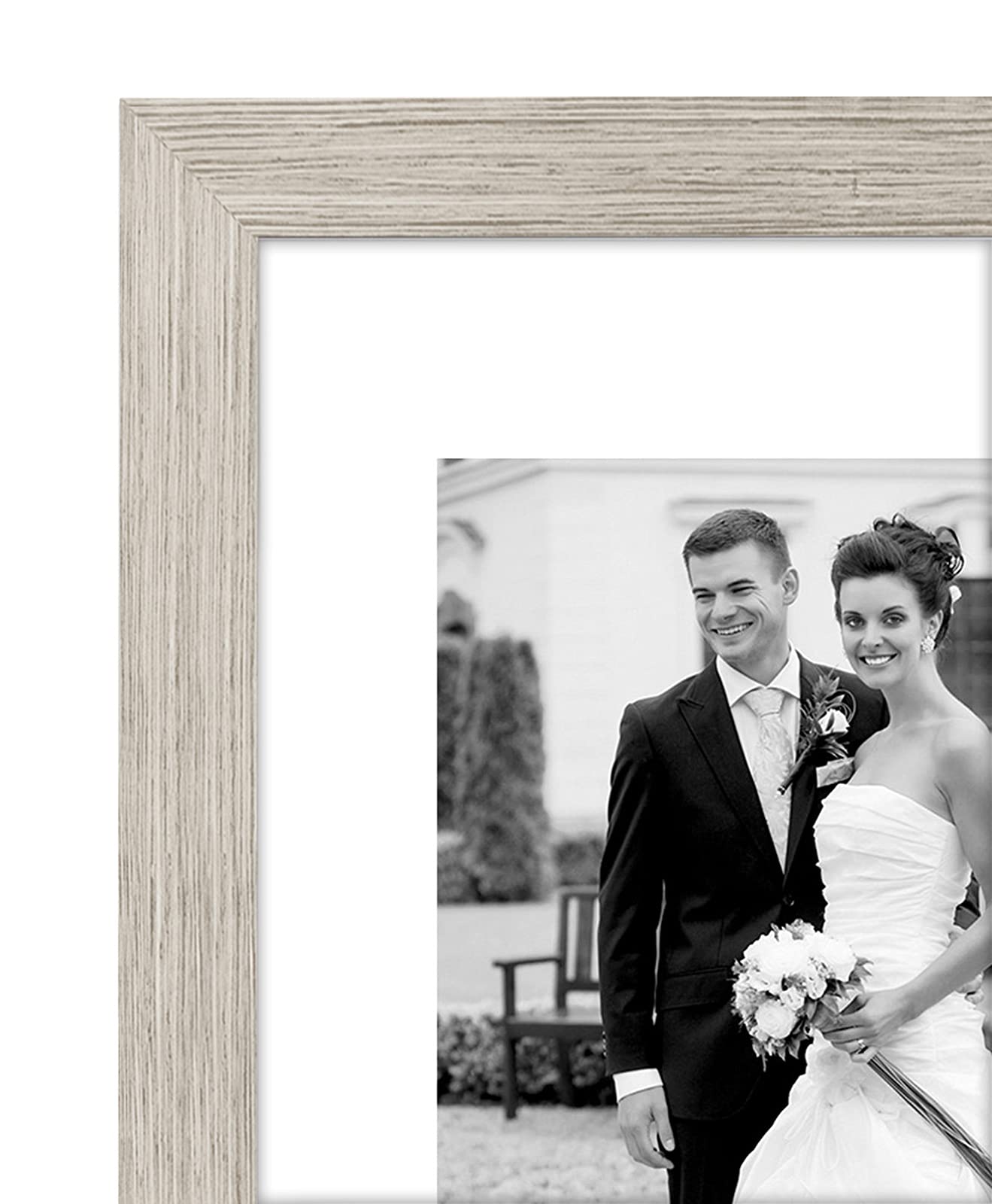 Americanflat Lot de 7 Cadres Photos - Cadre Photo Multiple avec Un 28x36 cm, Deux 20x25 cm et Quatre 13x18 cm - Décoration Murale et Collages avec Verre Résistant aux Chocs - Bois Flotté