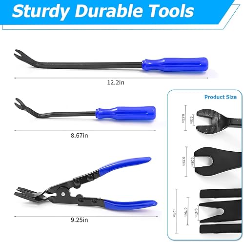 Miniatura 2 de AUCELI Juego de 3 alicates de clip, kit de herramientas de extracción de moldura automática, herramienta de palanca para quitar sujetadores de panel