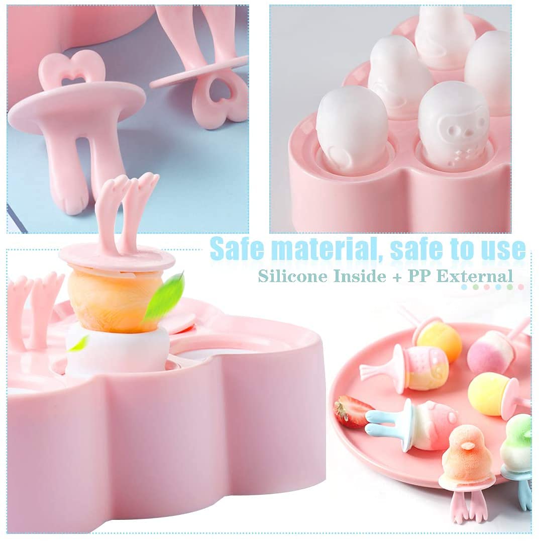 Verdiana Ramina Stampi Per Ghiaccioli In Silicone - Set 4 Pezzi, Con Bastoncini E Coperchi, Per Gelati Fatti In Casa, Budini E Cioccolato Gelato Fai Da Te Casa - 6