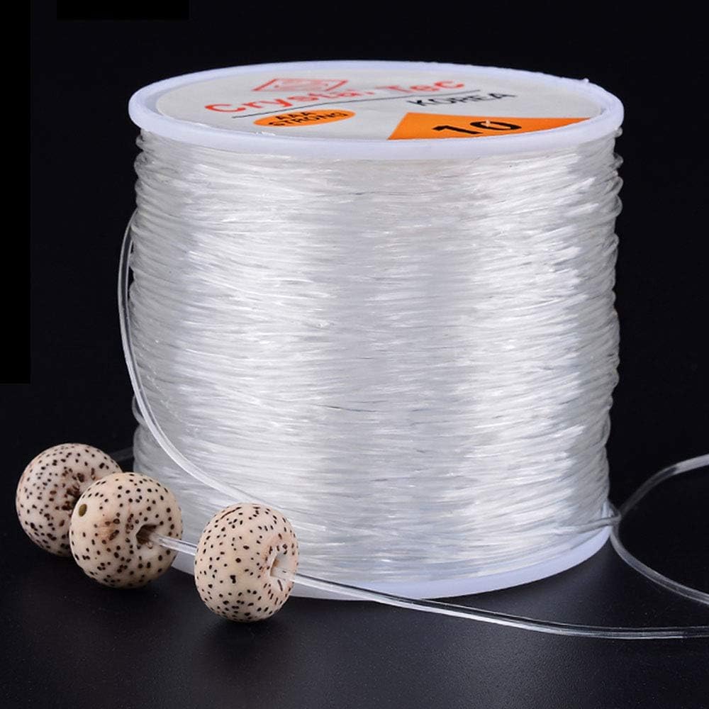 ZYAMY 0.5mm Beading Thread Transparent White Elastic Thread String Beading Cord Crystal Stretch Bracelet String for Beads Jewelry Making, 1 Roll 328 ft - Image 8