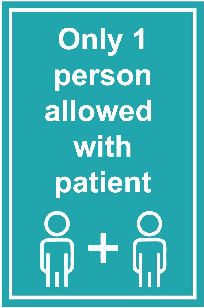 VVWV Only One Person Allowed with Patient Sign Sticker for Public Private Hospital Clinic Wall Size L X H 20 x 30 CMS (B08XXLKTJQ) Amazon Price History, Amazon Price Tracker