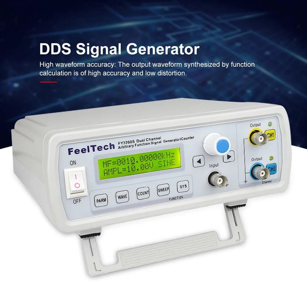 FY3200S 6/12/20/24/25MHz Digital DDS Dual-Channel Function Signal Source Generator Arbitrary Waveform/Pulse Frequency Meter（FY3200S 12M）