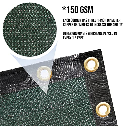 E&K Sunrise 4' X 12' Privacy Fence Screen With Grommets, Outdoor Windscreen Fence Covering Privacy Screen Uv Blockage For Backyard Garden Patio, Zip Ties Included (Green) #TOP3