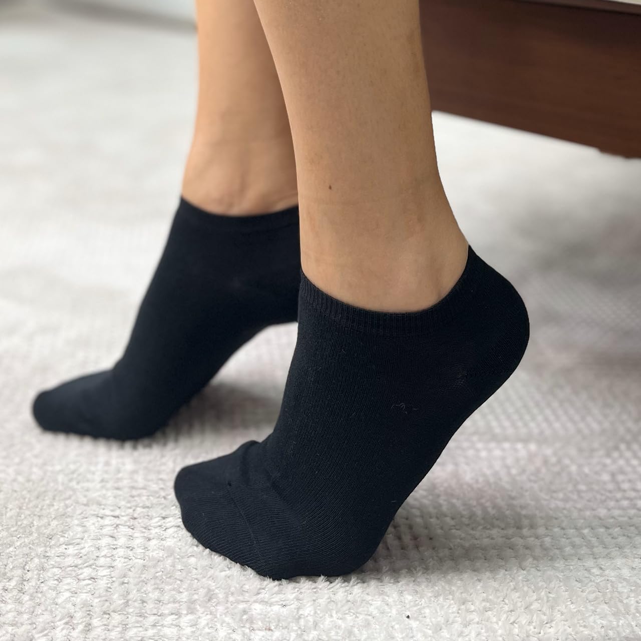 98% Bio-Baumwolle Sneakersocken, 6 Paar für Damen und Herren, GOTS-zertifiziert, verstärkte Zehen- und Fersenpartie
