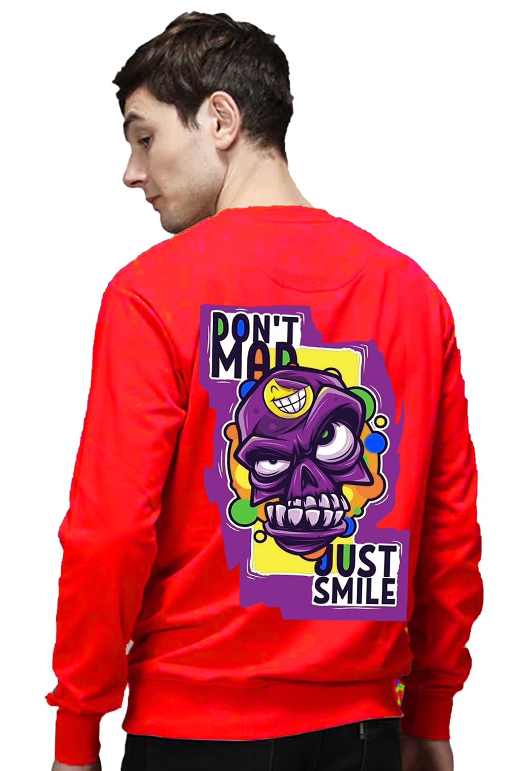 INDIAN RIDERFull Sleeves Tshirt for Men Cotton | Just Smile Back Printed Regular Fit Stylish Outfit