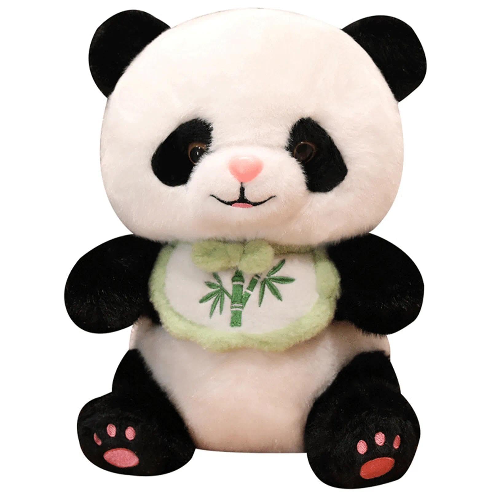 Peluche a forma di panda seduto con bambù, 50 cm / 20in