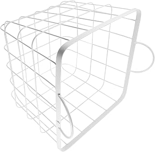 Rustic Iron Storage Basket with Handles for Home Organization