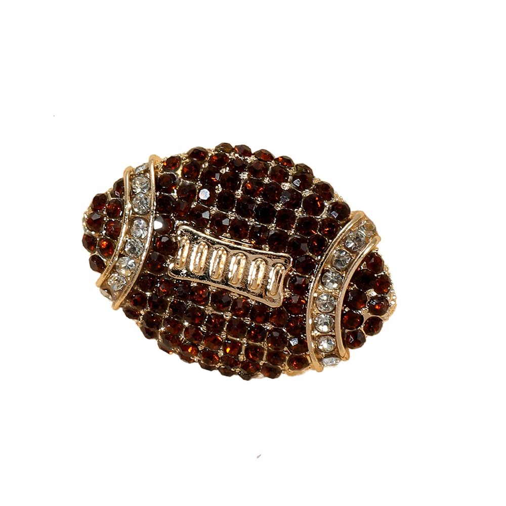 Crystal Football, American Ball Brooch Pin,Suit Stud, Shirt Studsfor women for men，Dainty Christmas Wedding Birthday Holiday Jewelry Unisex Clothing