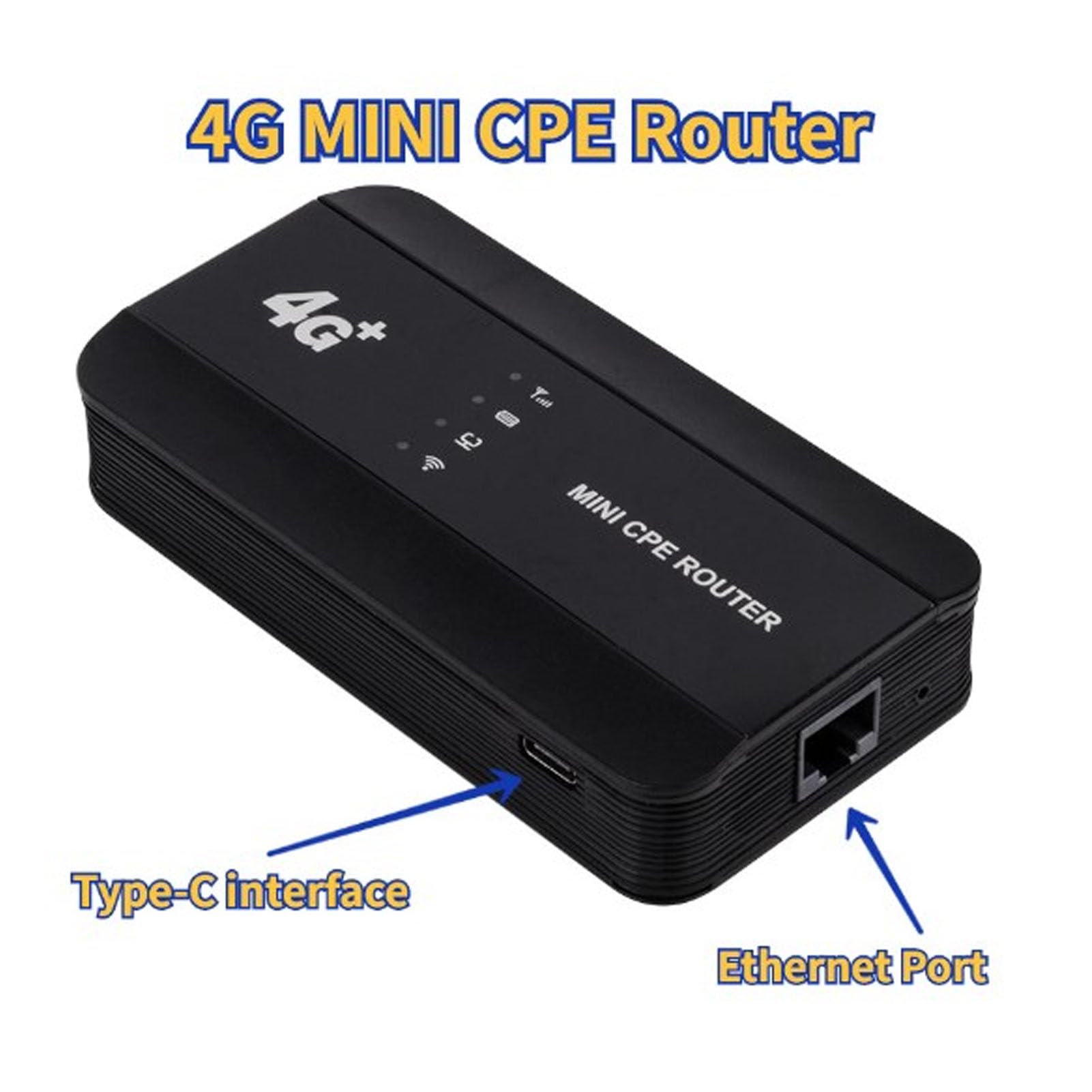 Dpofirs Hotspot Mobile 4G LTE, Router Portatile WiFi6 velocità 300 Mbps con Batteria da 3000 MAh Porta RJ45 Tipo C per Viaggi