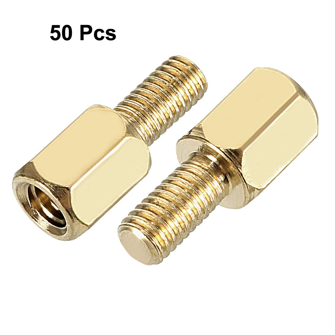 50-Pack M3 X 4mm+6mm Brass Hex Standoffs - Male-Female Threaded Spacers For Electronics