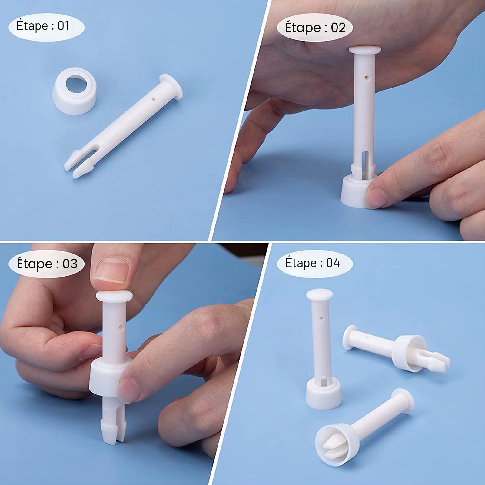 Goupilles De Piscine en Plastique 24 pcs, Broche pour Cadre de Piscine, Joints de Rechange