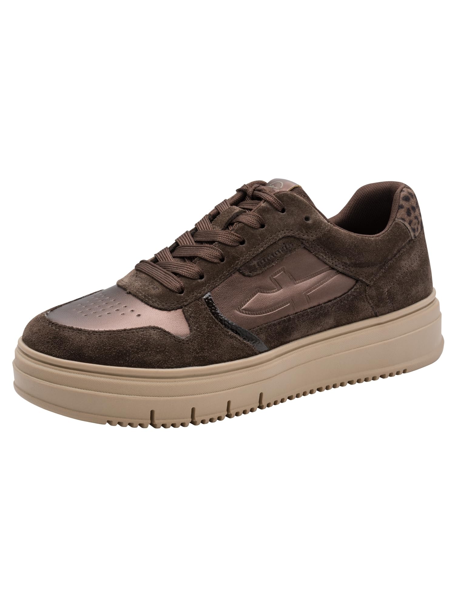 Tamaris Women's Low Flat Trainers, Brown (Mocha Metal) 37
