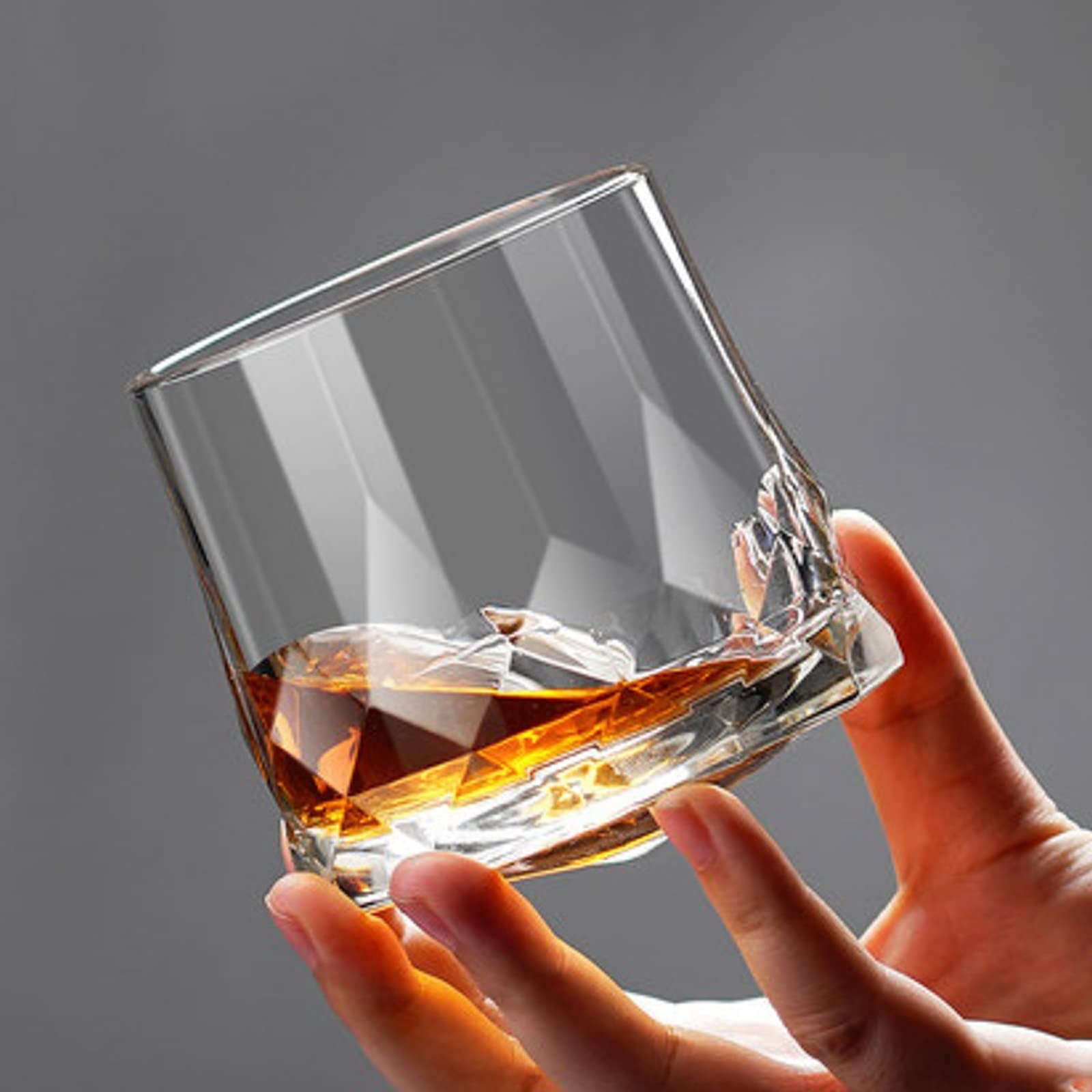Generic Szklanka Do Wina 4-Szt Zestaw Kieliszków Whisky, Beczka Whisky, Whiszkocka, Bourbon, Koktajle Domowe Szklanki Do Wody Zestaw Naczyń Barnaczyń Szklanych/Czarny/270Ml