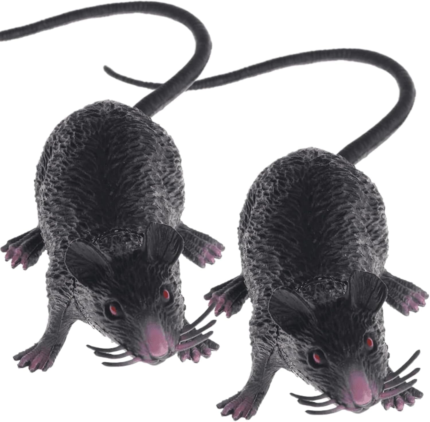 Rzcin Black 2 Pcs Plastic Rat Mouse Model Figures Halloween Tricks Props,Party- And Joke Articles,Novelty Ornaments